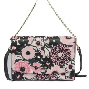 kate spade Pink and Black Floral Chain Crossbody